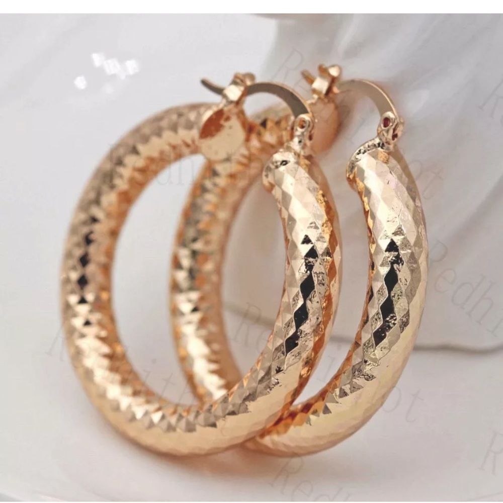 Gold Filled Earrings Big Round Luxury earrings